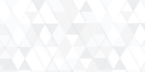 White triangle geometric pattern background, Geometric background made of triangles, Abstract geometric background. Vector 3d illustration