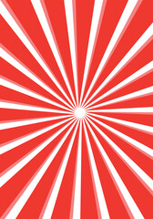 Red background with red sun rays. Abstract summer sun shine.