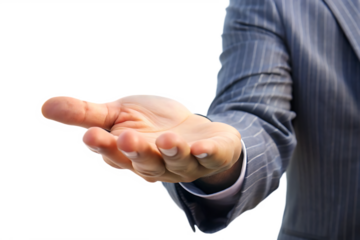 hand holding something isolated on white background PNG. GENERATIVE AI