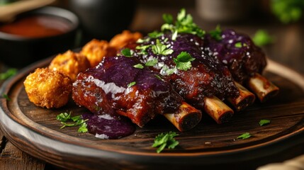 Rich and tender pork ribs coated in tangy tamarind sauce