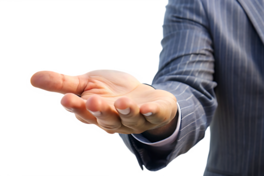 hand holding something isolated on white background PNG. GENERATIVE AI