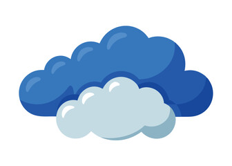 Cloudy Overcast Sky with Gray Clouds Vector Illustration Moody Weather Scene Background Design