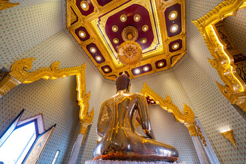 The world's largest golden seated Buddha five metres in height and weighing five and a half tons. A...