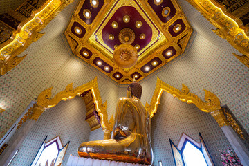 The world's largest golden seated Buddha five metres in height and weighing five and a half tons. A...