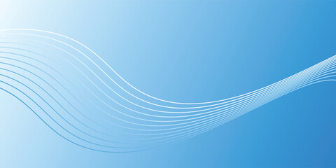Abstract blue gradient background with shining lines waves. Minimalist background illustration eps10