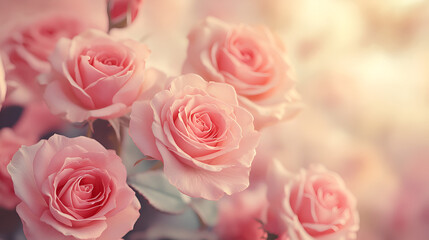 Obraz premium light pink roses in soft color
