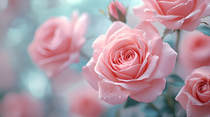 light pink roses in soft color