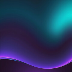 Dark Neon Abstract Wave with Blue, Teal, and Purple Light &ndash; Modern Futuristic Wallpaper
