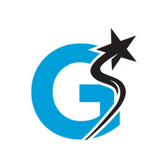 Obraz premium Star Logo combine with letter G vector template
