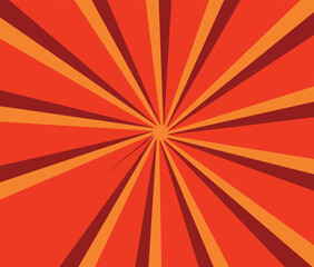 Red sun rays retro with paper texture background. Abstract burst sun rays pattern design.