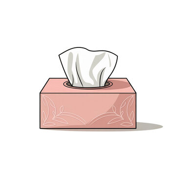 pink tissue box with white tissues clip art preview