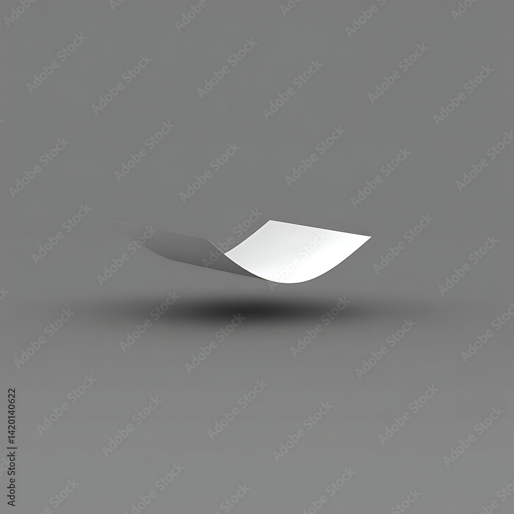 Poster floating sheet of paper on gray backdrop design for presentations and visual communication documents