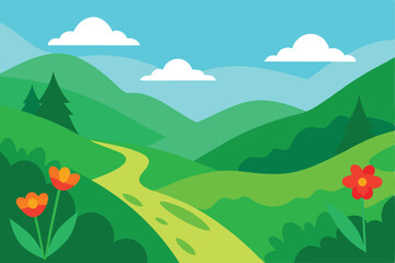 Fototapeta premium landscape with mountains and trees
