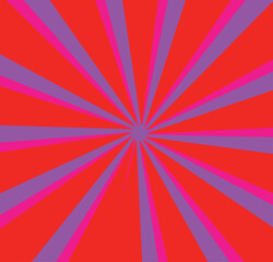 Red sun rays retro with paper texture background. Abstract burst sun rays pattern design.