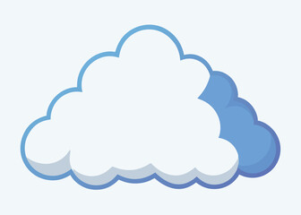 Fluffy Cumulus Clouds in the Sky Vector Illustration Soft White Clouds with Blue Sky Background