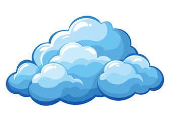 Fluffy Cumulus Clouds in the Sky Vector Illustration Soft White Clouds with Blue Sky Background