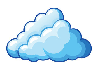 Fluffy Cumulus Clouds in the Sky Vector Illustration Soft White Clouds with Blue Sky Background