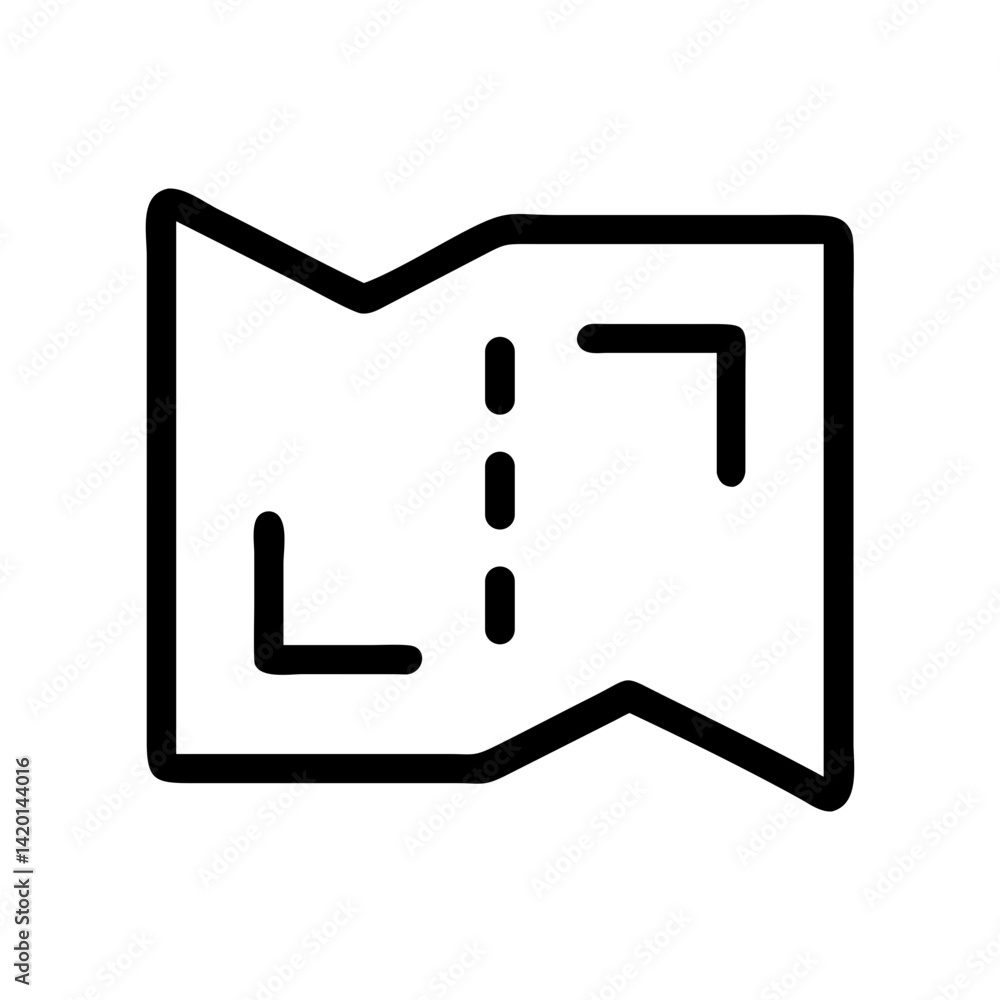 Poster map navigation icon vector, flat icon for apps and websites