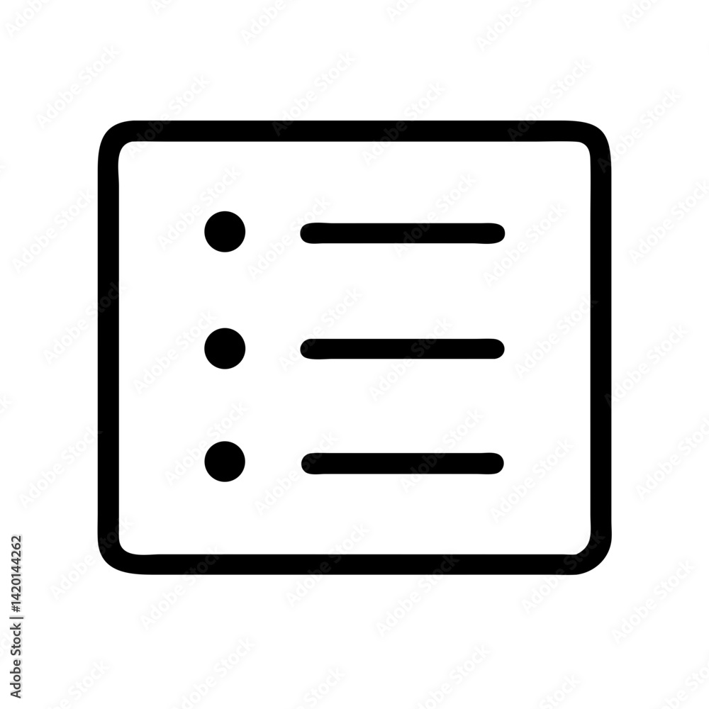 Poster bullet list icon vector, flat icon for apps and websites
