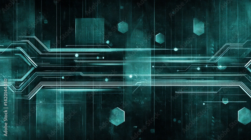 Poster dark green hexagonal abstract background design, a modern and stylish texture for various creative p