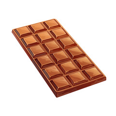 Dark milk chocolate bar. Delicious dessert and sweet snack. Isolated illustration element