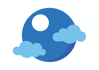 Full Moon with Clouds in the Night Sky Vector Illustration Glowing Lunar Landscape Scene Design