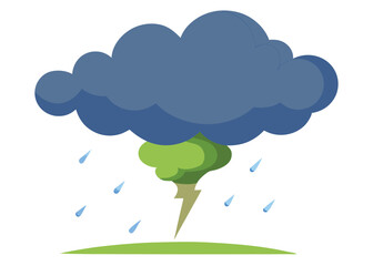 Hailstorm Sky Scene with Ice and Clouds Vector Illustration Stormy Weather Background Design