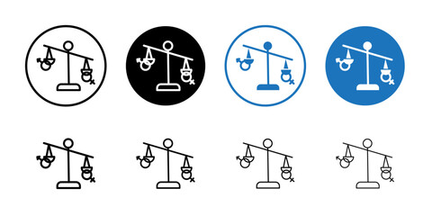 Hormone imbalance icon Flat simple outline set