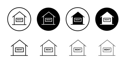Fototapeta premium House rent icon Flat simple outline set
