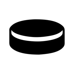 Hockey puck vector illustration for ice hockey sports equipment and game design element black and white
