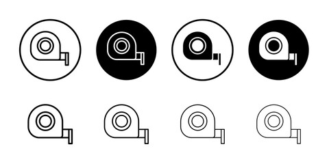 measure tape icon Flat simple outline set
