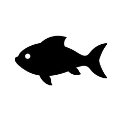 Fish silhouette vector illustration, sea animal graphic design, aquatic life icon, seafood art, ocean fauna