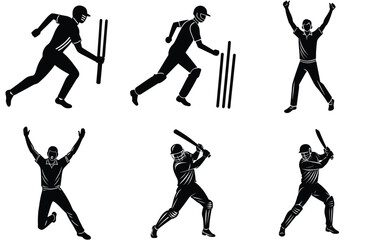 Black vector silhouettes of dancing women and men illustrate fashion, sport, and business action
