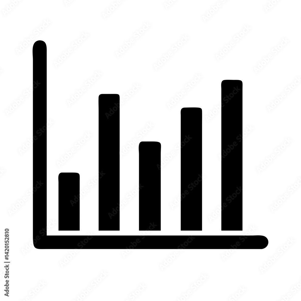 Poster analyzing data with a bar graph showing trends and statistics for business and financial analysis