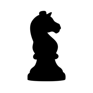 recommend clip art: Black chess knight piece silhouette strategy board game competition intelligence horse vector icon