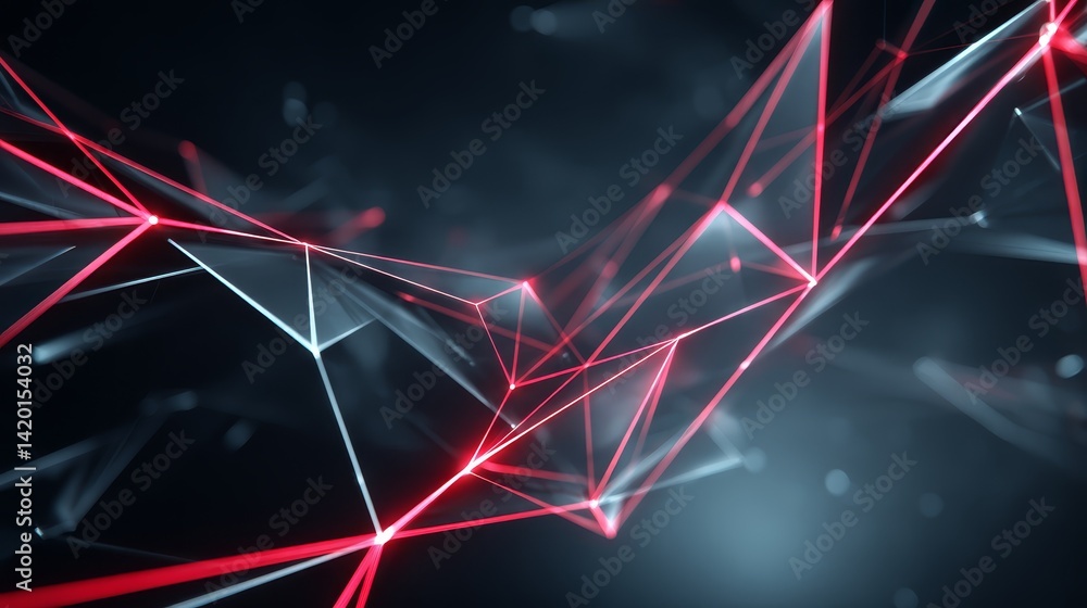 Poster dynamic red and white lines, abstract background design for modern visual projects