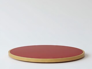 Round red platform on white background