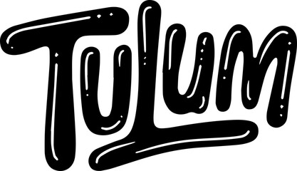 Obraz premium Tulum Mexico Handwritten Text Logo