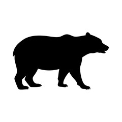 Black bear silhouette vector illustration grizzly bear animal wildlife mammal forest design graphic art image