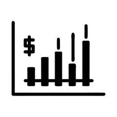 Financial chart showing growth and profit with dollar sign for business and investment success