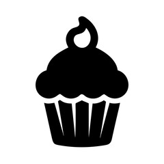 Illustration of a delicious cupcake dessert sweet treat bakery food confectionery pastry icon vector