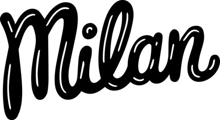 Milan City Name Stylish Script