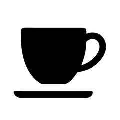 Black coffee cup vector icon illustration coffee tea cup coffee break beverage drink cafe mug
