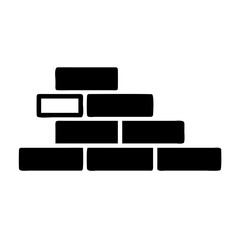 Illustrative brick wall construction design element for building architecture and masonry projects icon