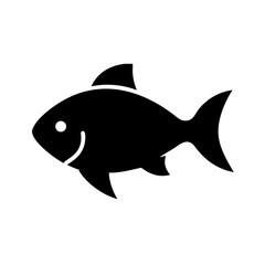 Isolated black fish silhouette vector illustration for fishing logo design or aquatic icon art