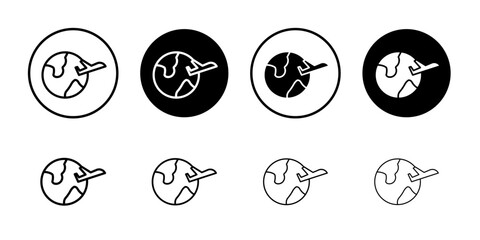 voyage icon Flat simple outline set