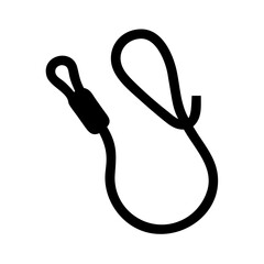 Outline black leash vector pet accessory dog lead walking symbol animal control design element line