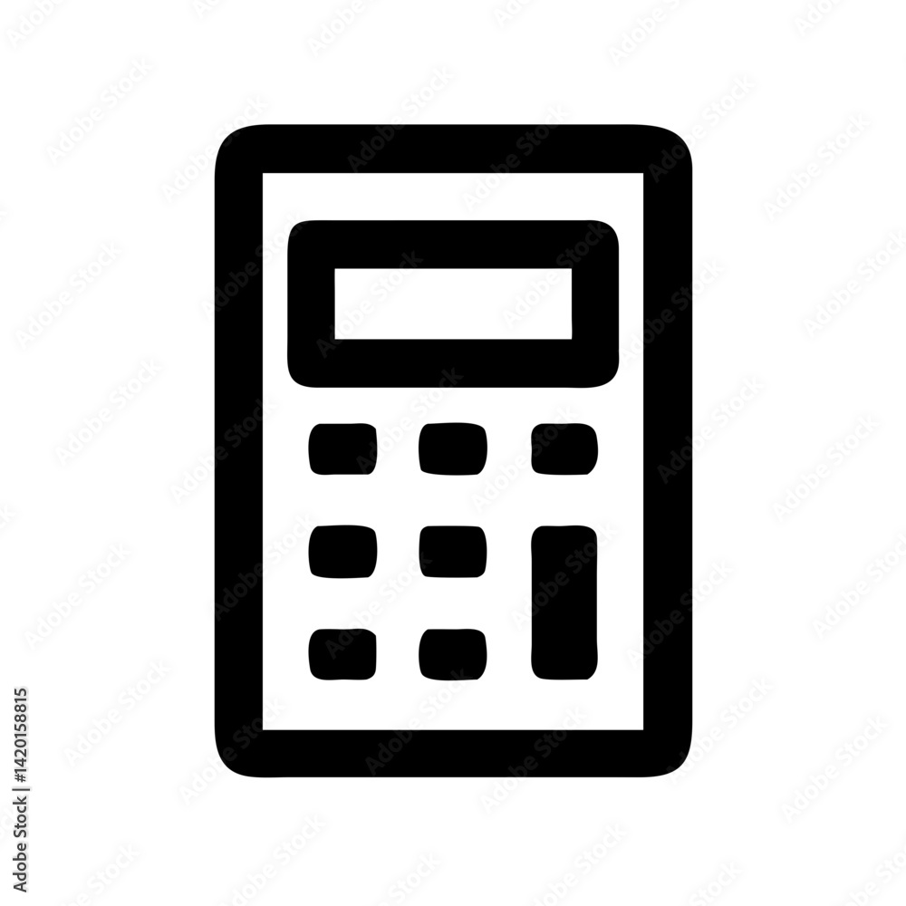 Poster calculator math finance accounting calculation device business mathematics arithmetic add subtract 9