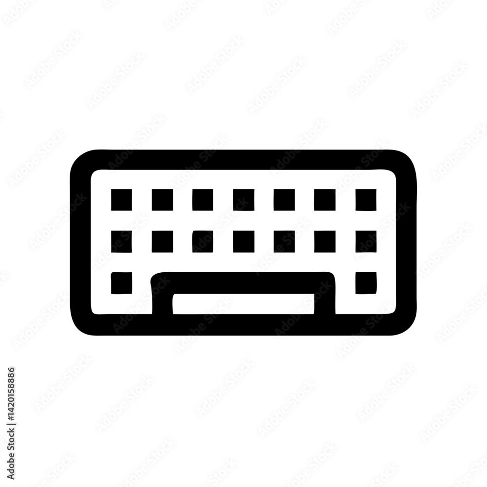 Poster keyboard vector icon for computer input device and typing interface representation design element