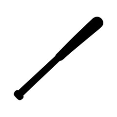 Baseball bat silhouette vector illustration for sports equipment and game design element graphic art
